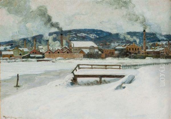 Fra Brakeroya Industriomrade I Drammen 1904 - view 1