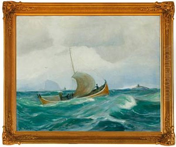 A Fishing Vessel On Open Sea - view 1