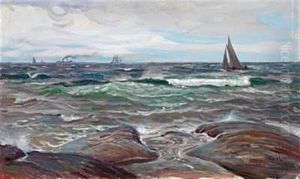 Skipstrafikk Ved Kysten by Thorolf Holmboe