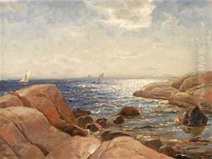 Seilbater Ved Kysten by Thorolf Holmboe
