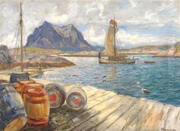 Fiskebrygge Med Tonner - view 1