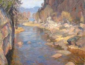 Elvelandskap by Thorolf Holmboe