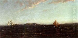 Seilbater Ved Fyr by Thorolf Holmboe