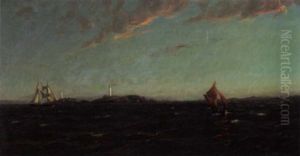 Seilbater Ved Fyr by Thorolf Holmboe