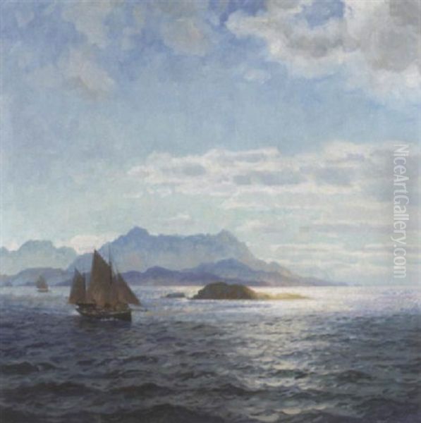 Galease For Fulle Seil Langs Kysten - view 1