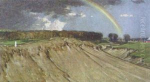 Gravel Pit And Rainbow by Charles John (Sir) Holmes