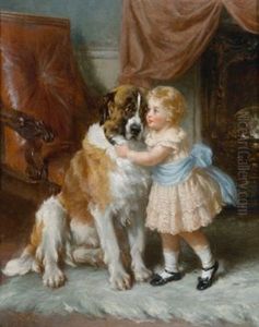 Kleines Madchen Mit Seinem Grosen Liebling by George Augustus Holmes