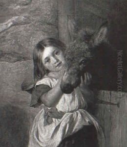 Young Girl Petting A Colt