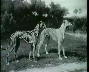 Two Greyhounds In A Landscape