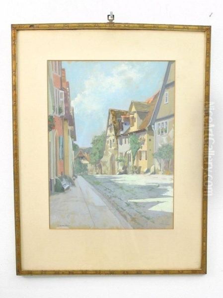 Ansicht Einer Strase In Einem Suddeutschen Stadtchen - view 1
