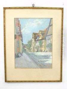 Ansicht Einer Strase In Einem Suddeutschen Stadtchen by Georg Barlosius
