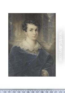 A Gentleman, Standing Before Classical Architecture And Wearing Van Dyck Costume Beneath A Blue Cloak Draped Around His Shoulders A Gentleman, Standing Before Classical Architecture And Wearing Van Dyck Costume Beneath A Blue Cloak Draped Around His Shoulders