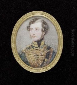 Charles Perceval In The Uniform Of The Austrian Cavalry, Dark Blue Coat With Gold Frogging