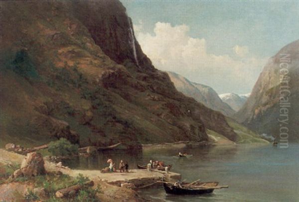 Fjordlandskap Med Resande Sallskap - view 1