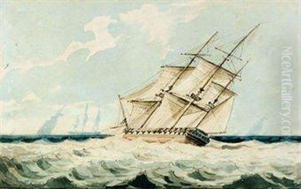 A Frigate Close By The Wind Upon The Lee-board Tack - view 1