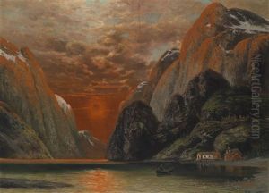 Fjordlandschaft Im Abendrot by Johann Holmstedt