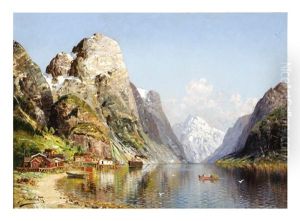 Village On A Fjord by Joseph Holmstedt