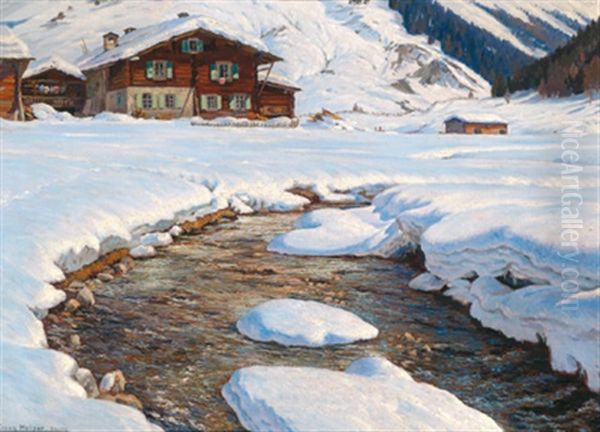 Winterliche Bachlandschaft, Davos - view 1