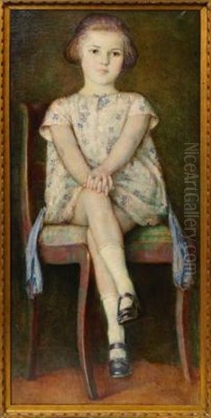 Portrait Of A Young Girl Seated Full-length - view 1