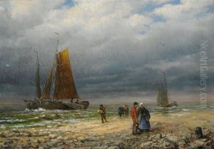 Fischer Am Nordseestrand by Constantin Hoelscher