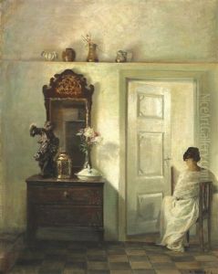 Interior With The Artist's Wife Seated At An Open Door