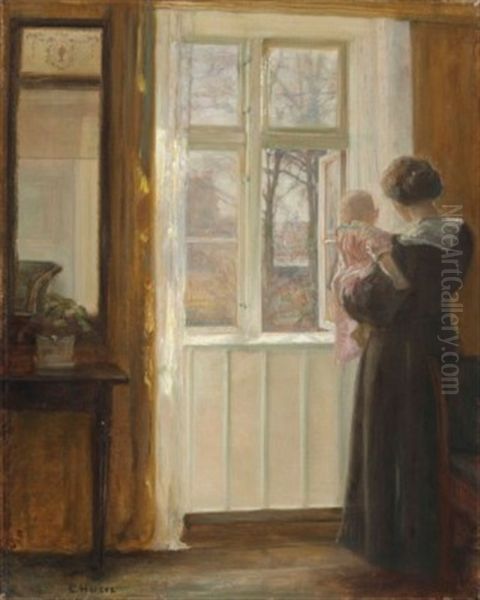 A Mother And Child At A Window - view 1