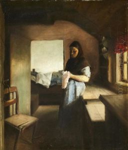 Interior With A Woman Reading by Carl Vilhelm Holsoe