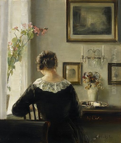 Woman Reading By The Window - view 1