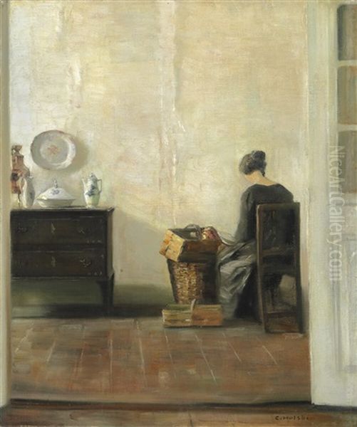 Interior With The Artist's Wife Peeling Apples - view 1