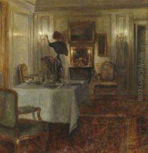 Evening Interior by Carl Vilhelm Holsoe