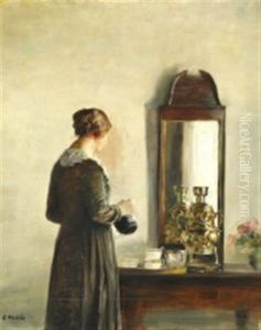 Interior With The Artist's Wife Pouring Coffee
