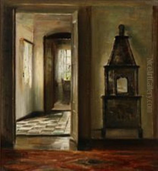 Interior With An Oven And A Sunlit Hallway - view 1