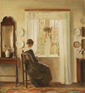 Woman By The Window by Carl Vilhelm Holsoe