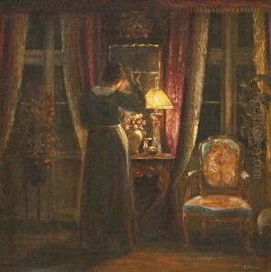Woman In Front Of The Mirror by Carl Vilhelm Holsoe