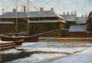 View From Christianshavn In Copenhagen by Carl Vilhelm Holsoe