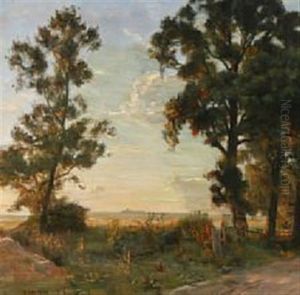 Fra Skovbrynet, Udsigt Over En Eng." View Of The Meadow From The Edge Of The Forest by Carl Vilhelm Holsoe