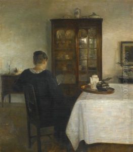 The Artist's Wife In An Interior by Carl Vilhelm Holsoe