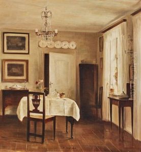 Dining Room Interior by Carl Vilhelm Holsoe