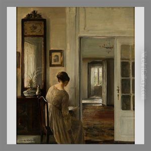 Reading (the Painter's Wife) by Carl Vilhelm Holsoe