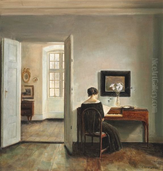 Interior With The Painters's Wife Sitting At The Piano - view 1