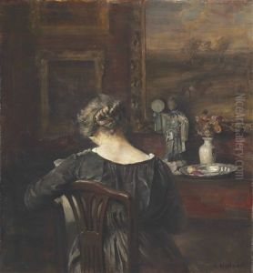 Interior With The Artist's Wife by Carl Vilhelm Holsoe