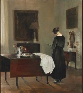 The Painter's Wife In Their Home by Carl Vilhelm Holsoe