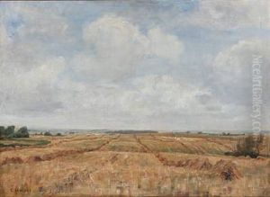 Danish Harvest Landscape by Carl Vilhelm Holsoe