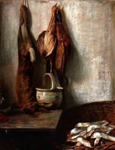 Nature Morte With Herring, Hare And Pheasants by Carl Vilhelm Holsoe