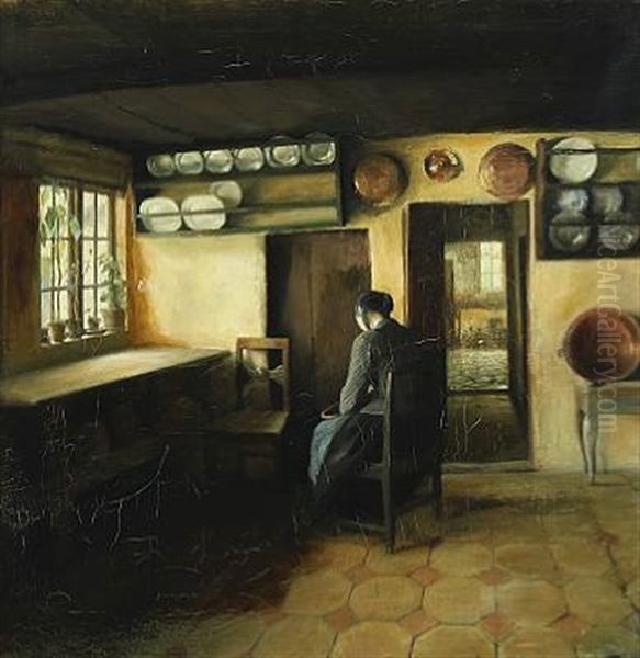Interior With A Woman In The Kitchen - view 1