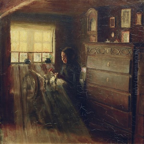 A Woman Spinning - view 1