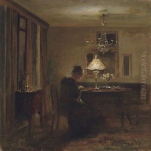 Kvinde I Et Interior - Lady In An Interior by Carl Vilhelm Holsoe