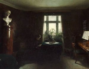 Interior With A Seated Woman by Carl Vilhelm Holsoe