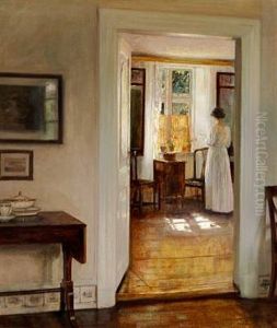 Interior With The Artist's Wife by Carl Vilhelm Holsoe