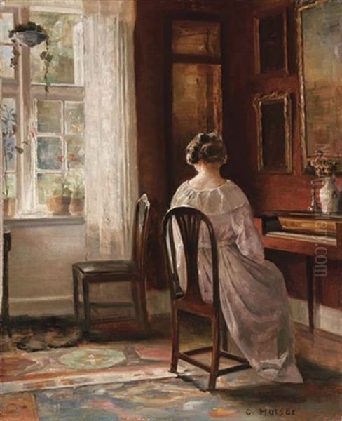 Interior Med Siddende Kvinde - Seated Lady In An Interior - view 1